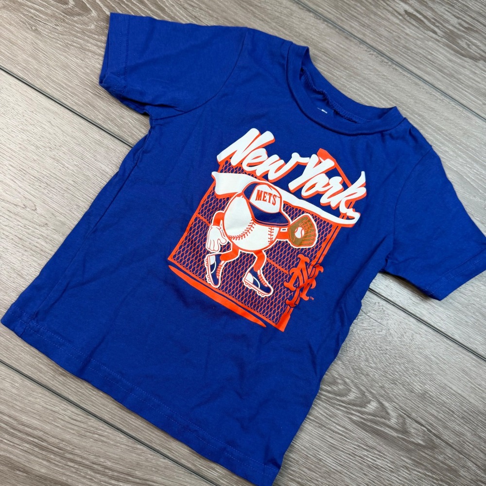 MLB Kids T-Shirt New York Mets Mr‎ Met Graphic Blue 3T